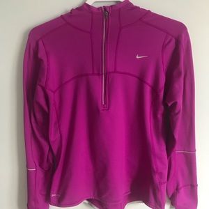 Purple Nike Hooded Half Zip - Running